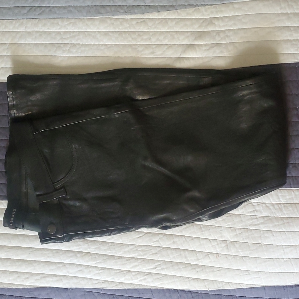J BRAND LB001 LAMB LEATHER SKINNY PANTS